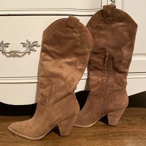 MI.IM Bohemian Western Tall Slouch Womens Camel Boots